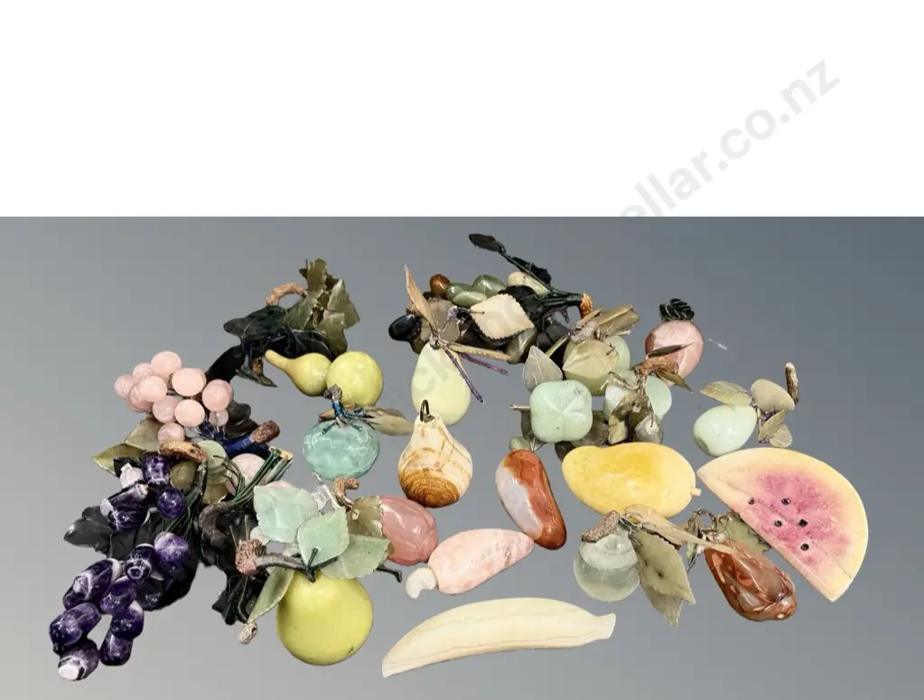 Semi Precious Stone and Polished Quartz Grapes and Fruit Image 1++