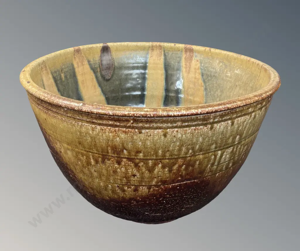 Ian Dalzell Kotuku Pottery Bowl AF crack H22xDia37cm Image 1++