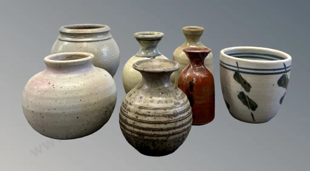 Collection of NZ Pottery Vases, H11-13cm Image 1++