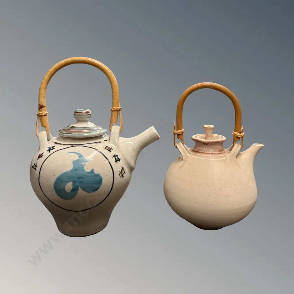 Chris Cockell Pottery Teapot and Unsigned Teapot H17-20cm (not including handle) Image 1++