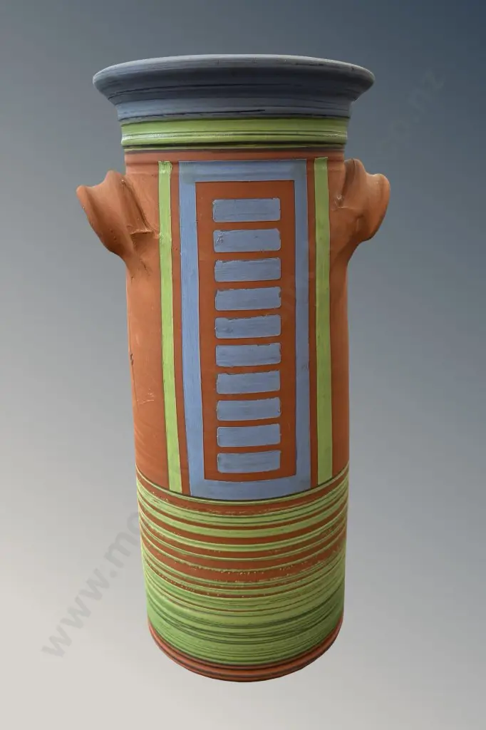Ngaire van Grondelle Terracotta Cylindrical Vessel H36cm Image 1++