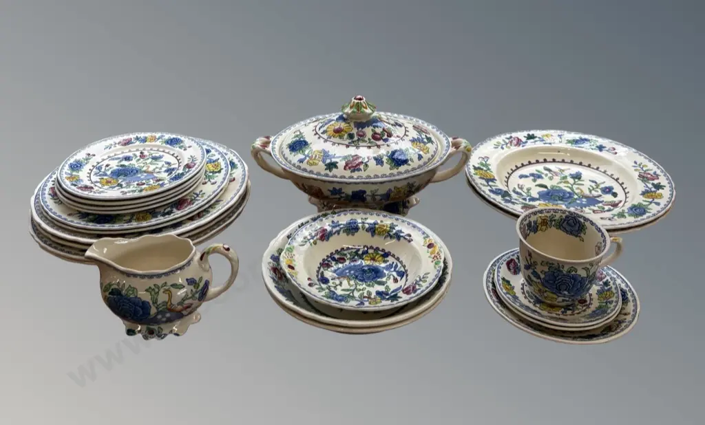 Mason's Regency China - Plates, Bowls, Jug, Cup and Saucers, Tureen (AF Lid) 21 Pieces Image 1++