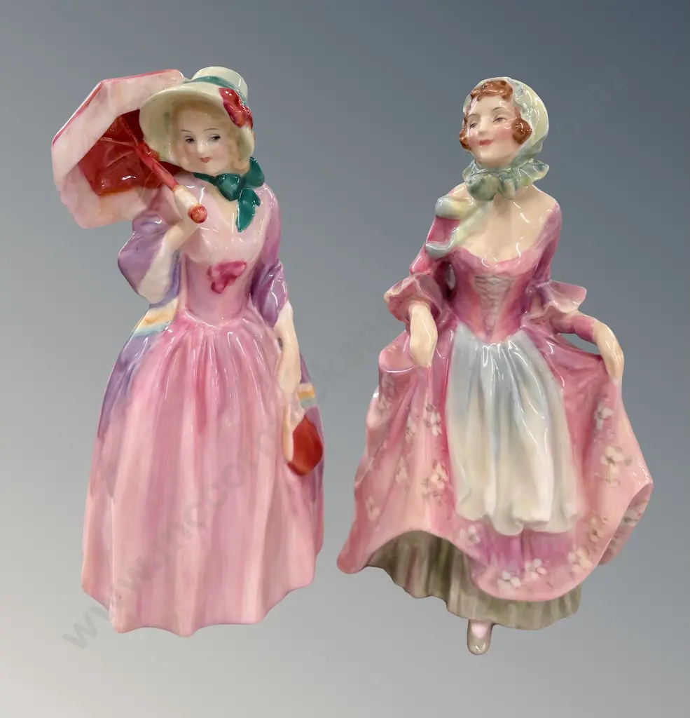 Royal Doulton Figurines - Suzette & Miss Demure, HN2026, HN1402, H20cm Image 1++