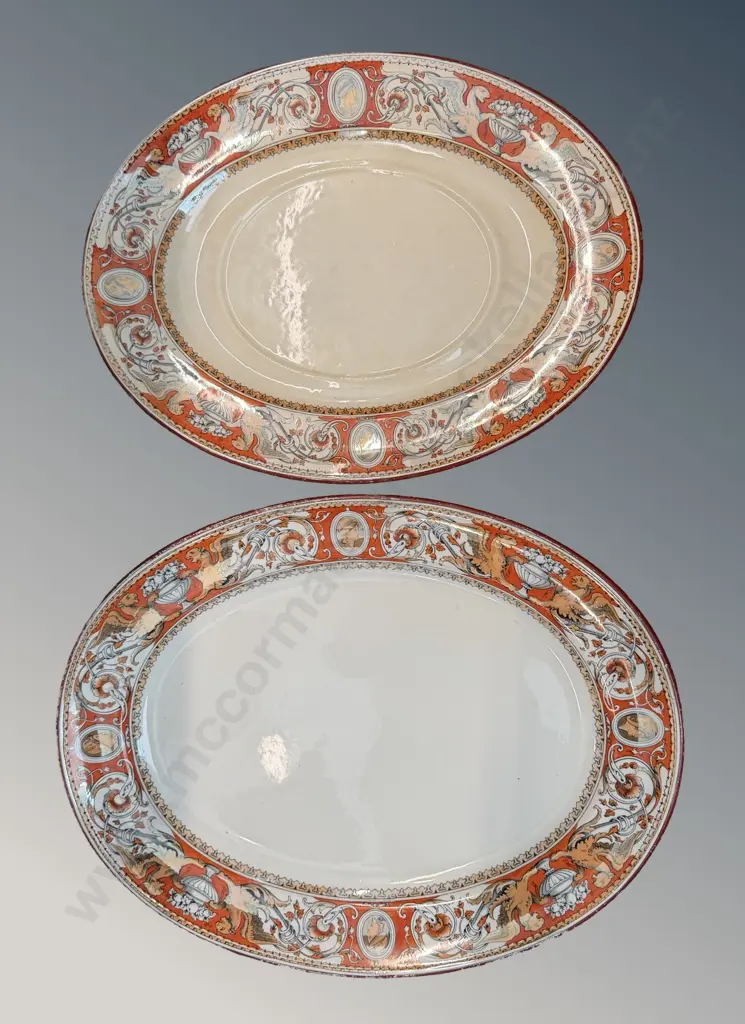 Florentine Oval Platters x 2, L38.5 & 45cm Image 1++
