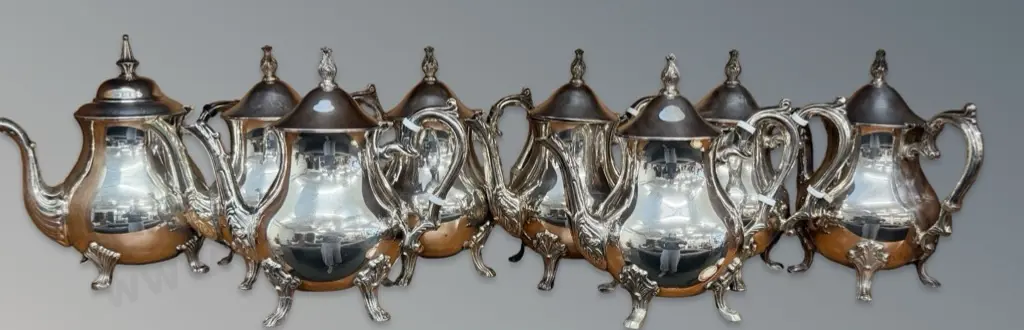 Selection of Silver Plate Teapots Image 1++