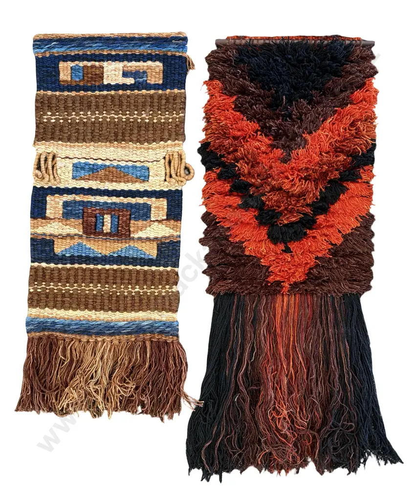 Jenny Hunt (2) - Textile Wall Hangings, 122x45cm, 109x42cm Image 1++