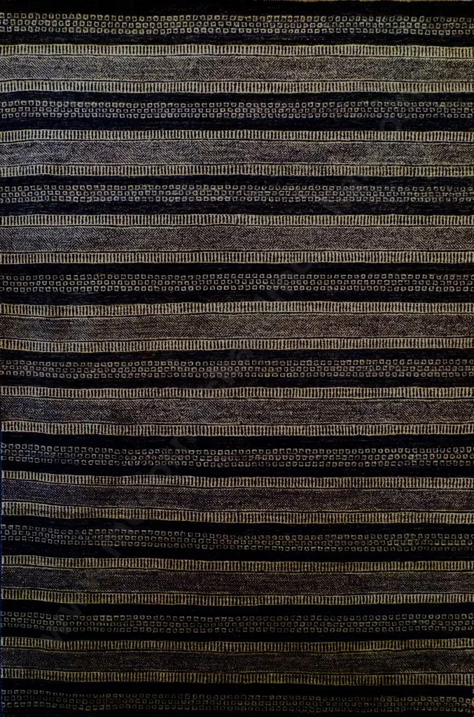Gabbeh Rug, Afghan Contemporary Weaving - Multi Black and Tan Toned Strips 281x190cm Image 1++