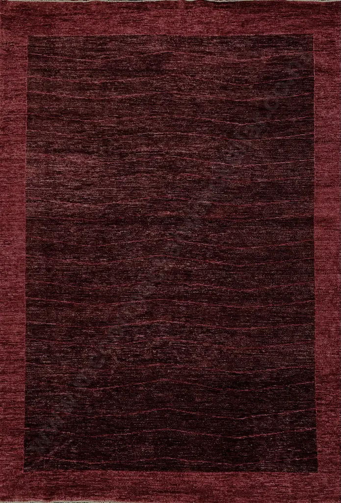 Gabbeh Rug, Afghan Contemporary Weaving – Maroon and Burgundy Tones 270x187cm Image 1++