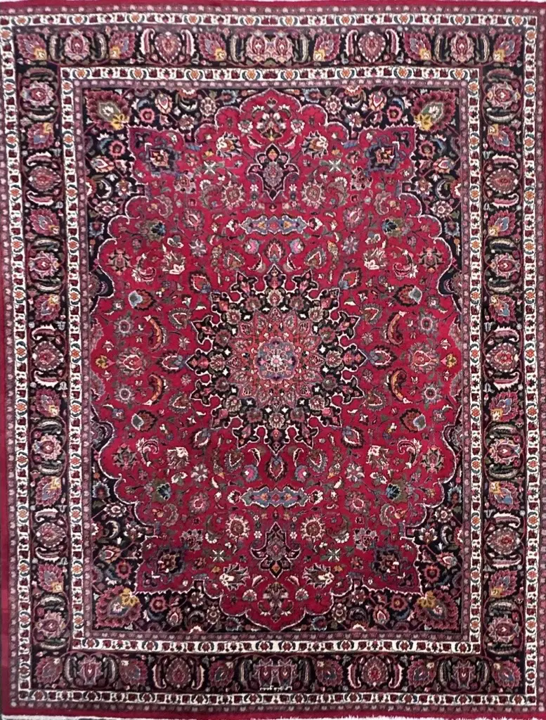 Persian Rug - Floral Navy, Pink, and Cream Tones 390x300cm Image 1++