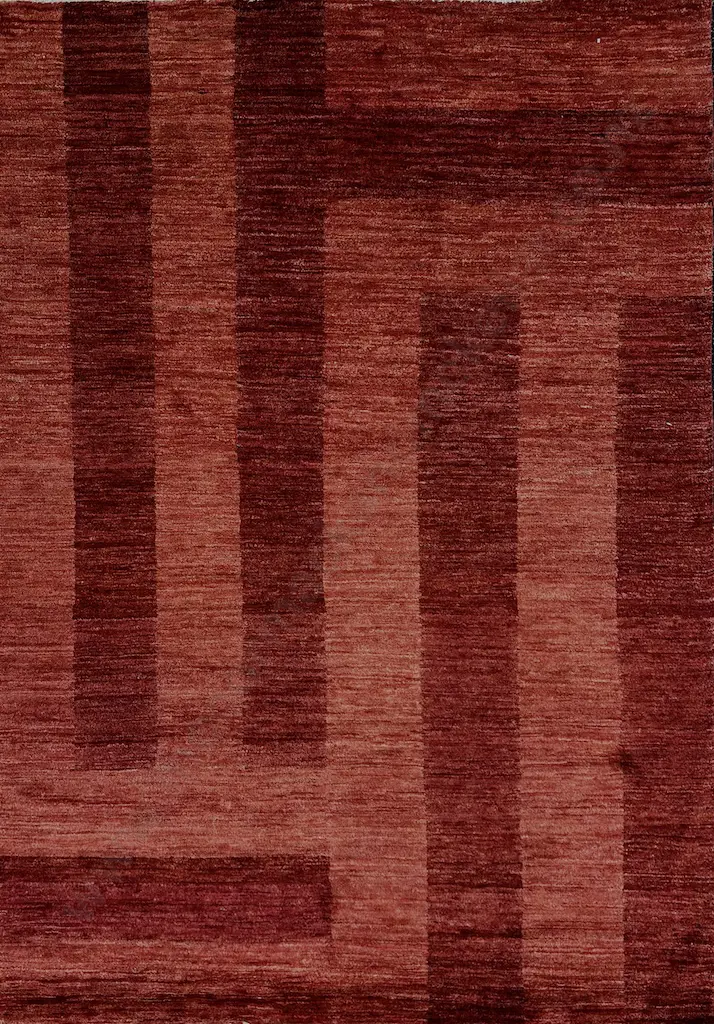 Gabbeh Rug, Afghan Contemporary Weaving – Terracotta and Red Tones 180x129cm Image 1++