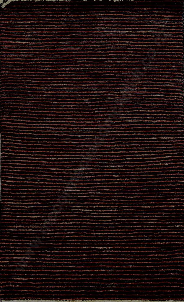 Gabbeh Rug, Afghan Contemporary Weaving – Black, Red Abrash Tone Strips 154x95cm Image 1++