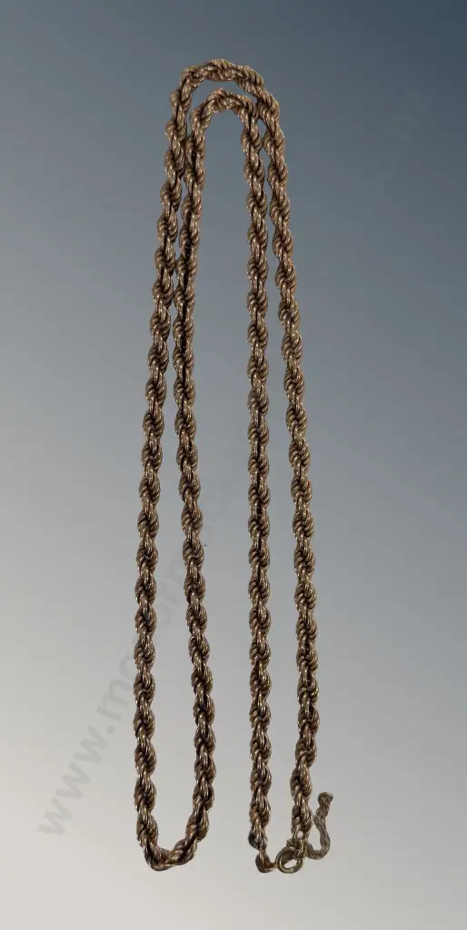 9ct Rose Gold Rope Chain, L76cm, TW25.11gms Image 1++