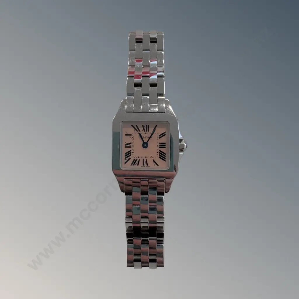 Cartier Santos Demoiselle Stainless Steel Ladies Wrist Watch, Model Number 2698 with Certificate of Authenticity Image 1++