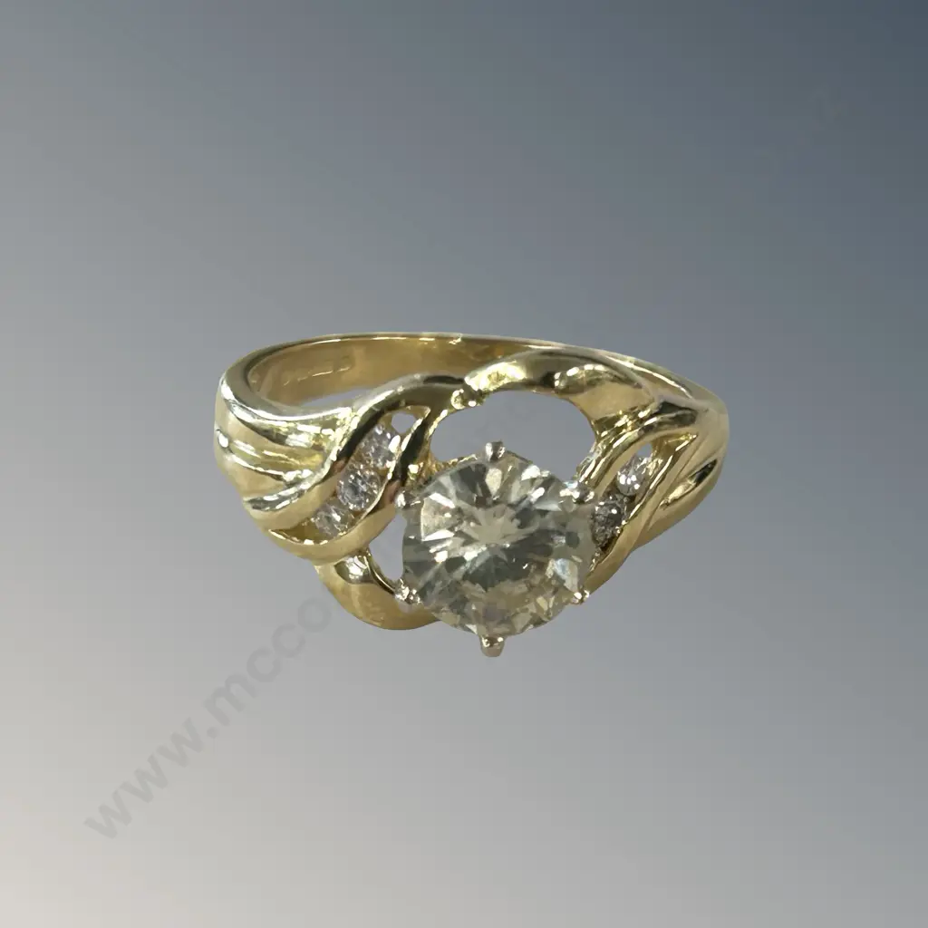 18ct Gold Diamond Solitaire Ring TDW1.0ct Size M, TW5.77gms Image 1++