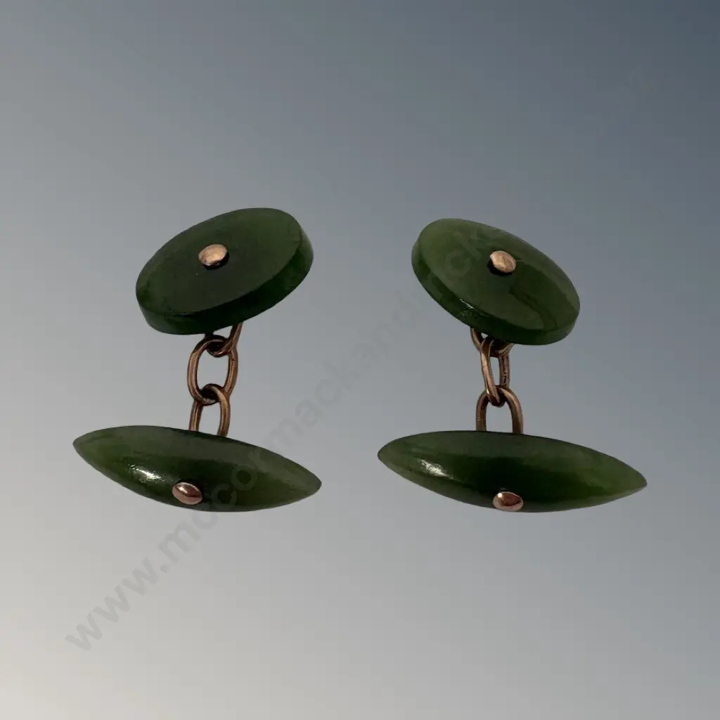 Pair of Greenstone Cufflinks Image 1++