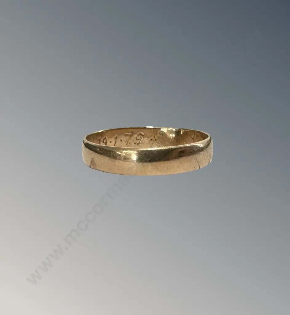 9ct Gold Band, Size O, TW1.74gms Image 1++