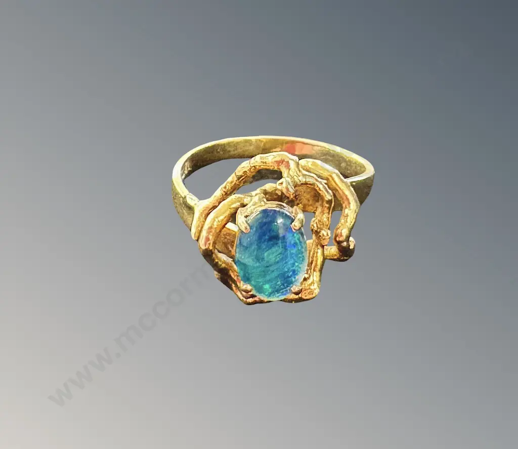 14ct Gold Opal Ring, Size R, TW4.31gms Image 1++