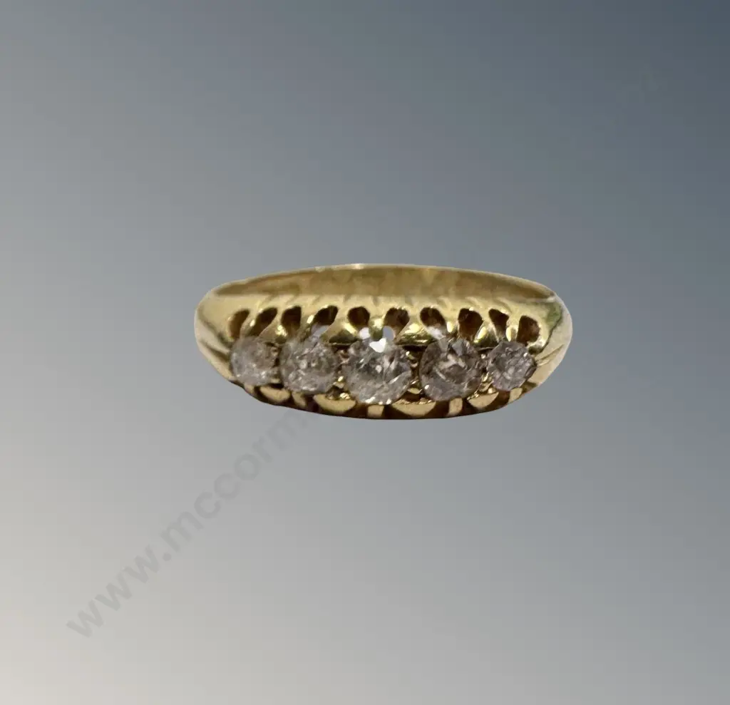 18ct Gold and Diamond Bridge Ring, Size I, TW3.38gms Image 1++