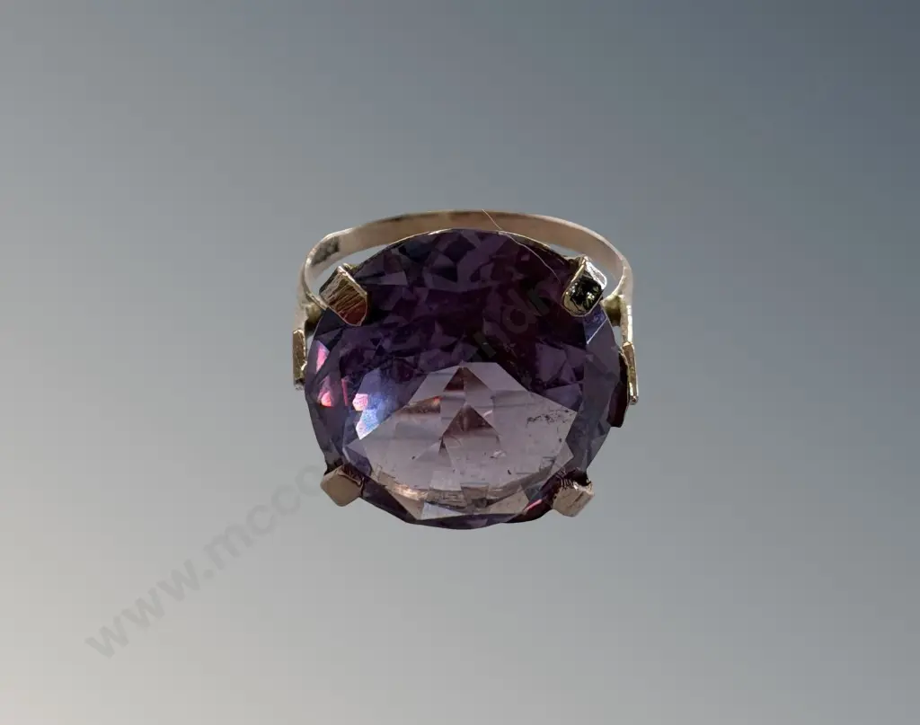 9ct Gold Synthetic Alexandrite Ring, Size N, TW4.32gms Image 1++