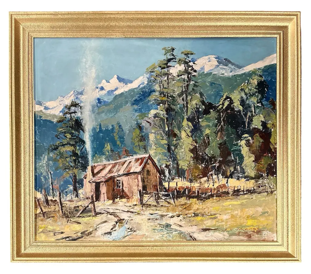 WF Moore - Farm Building, oil on board, 490x590mm Image 1++