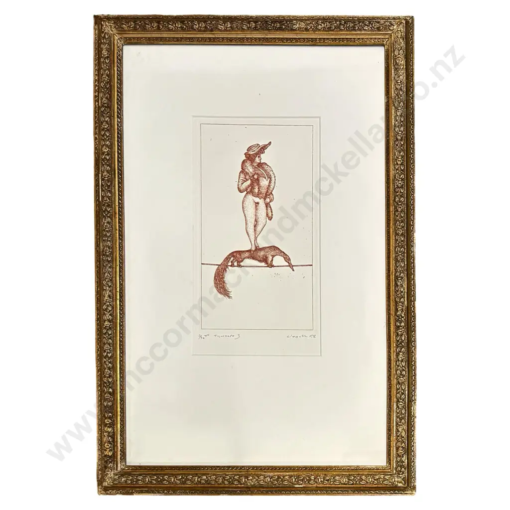 Barry Cleavin - Tightrope 3, 1973, 3/30 etching on paper, 250x140mm Image 1++