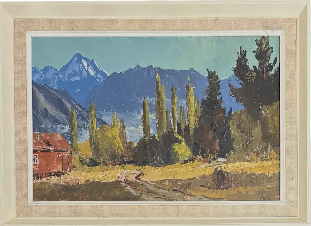 W F Moore - Mt D'Archiac, From Mt Potts Station, oil on board, 300x445mm Image 1++