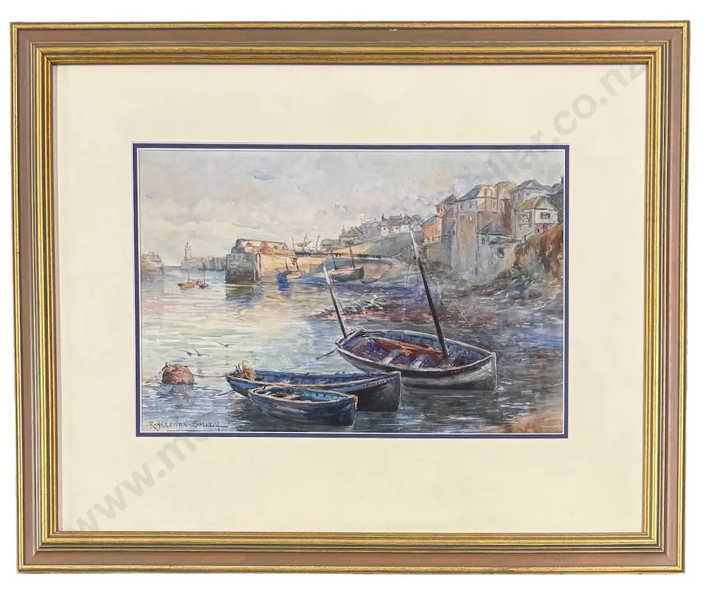 Robert Herdman-Smith - Boats at Rest, watercolour on paper, 225x345mm Image 1++