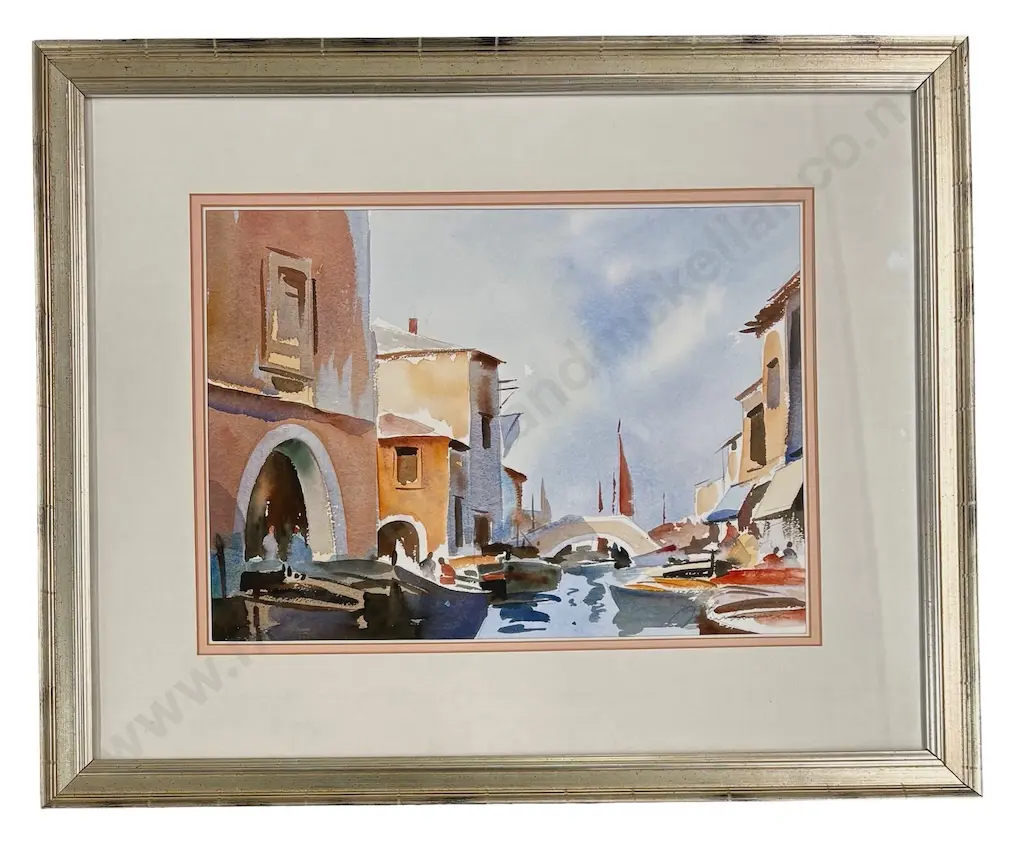 Paul Hanrahan - Canal Scene, watercolour on paper, 260x360mm Image 1++