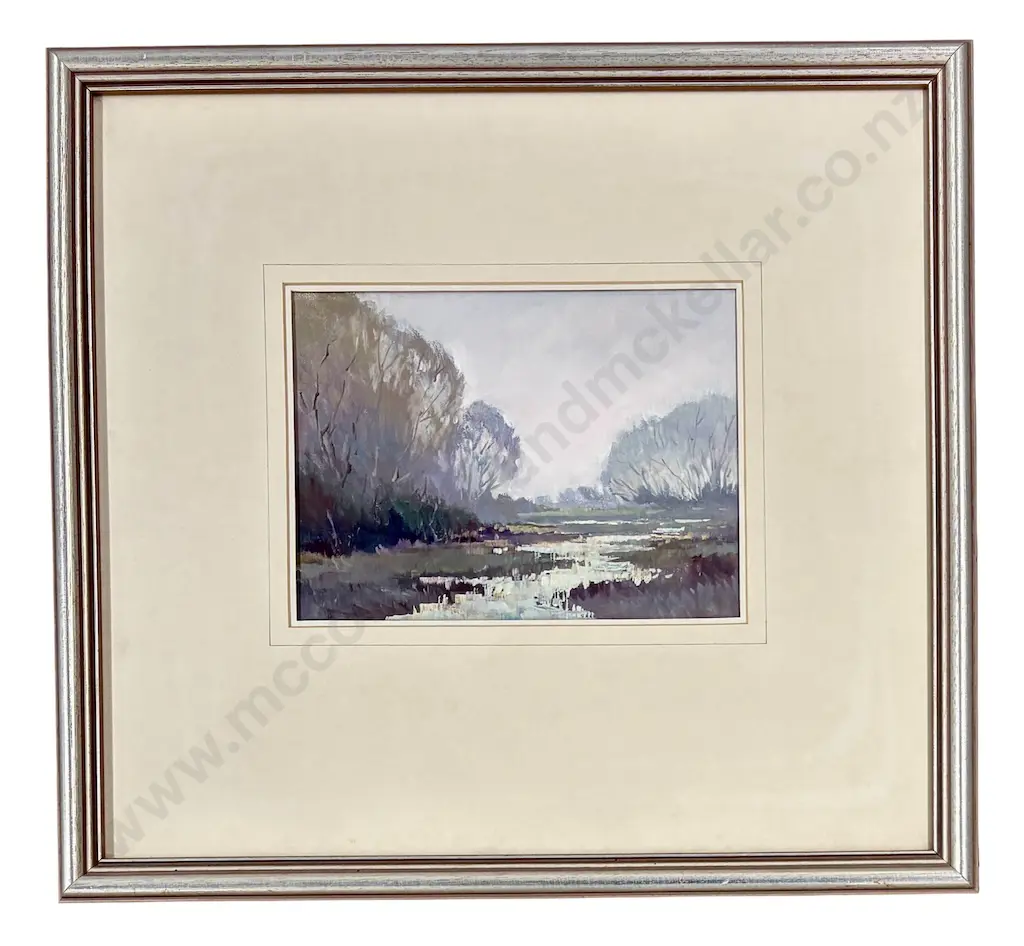 Brian Halliday Unsigned - Meandering River, oil on paper, 180x250mm Image 1++