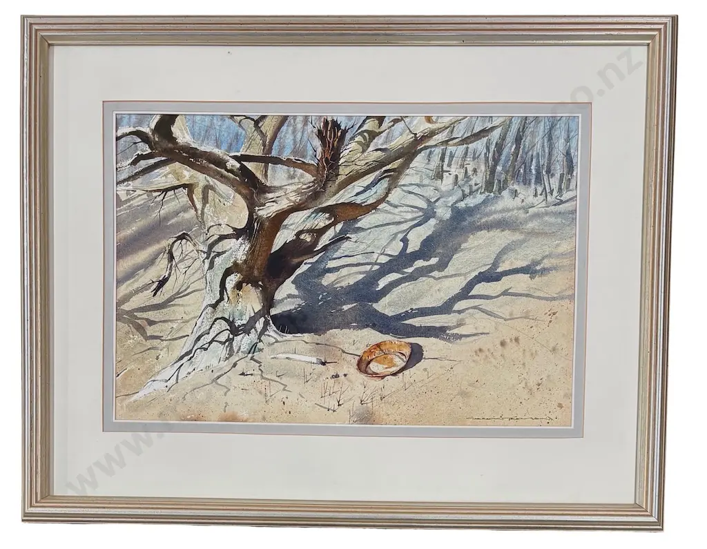 Garrick Tremain - Tree Scene, watercolour on paper, 350x530mm Image 1++