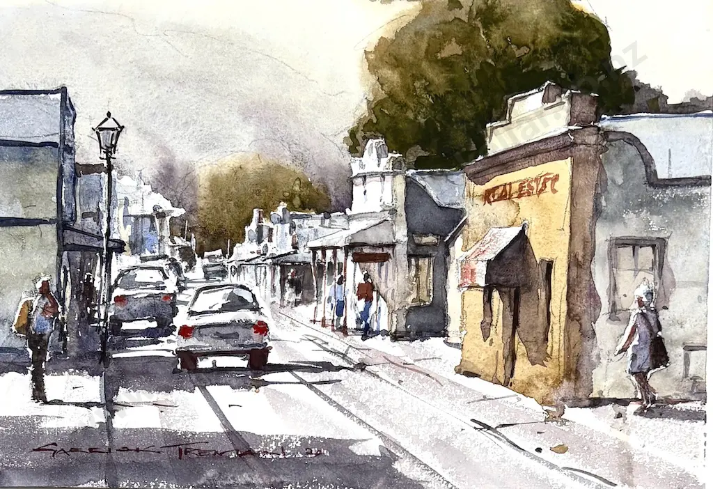 Garrick Tremain - Arrowtown, watercolour on paper, 180x250mm Image 1++