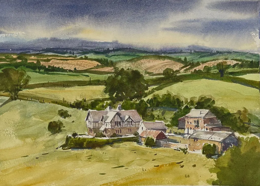 Garrick Tremain - Country Manor, watercolour on paper, 280x380mm Image 1++