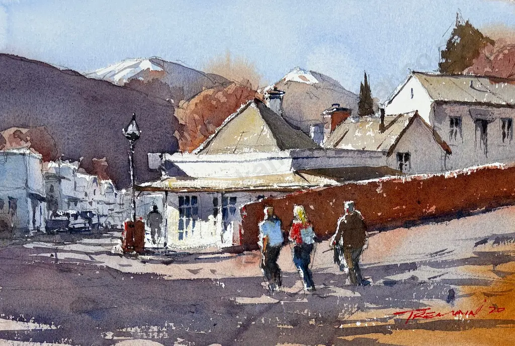 Garrick Tremain -  Arrowtown, watercolour on paper, 190x290mm Image 1++