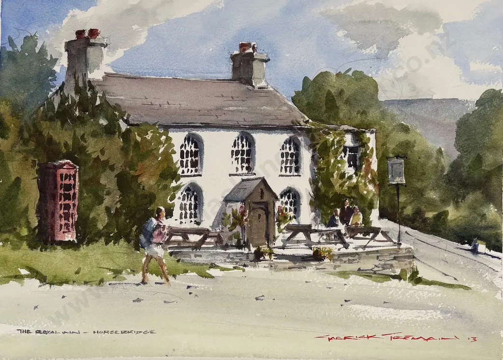 Garrick Tremain - The Royal Inn Horsebridge, watercolour on paper, 280x370mm Image 1++