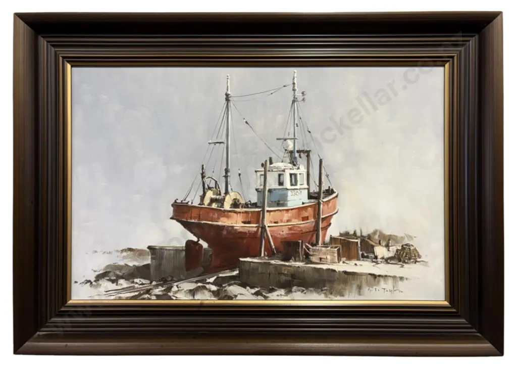 Graham Taylor - East Coast Trawler, Fyffe Coast, oil on board, 340x540mm Image 1++