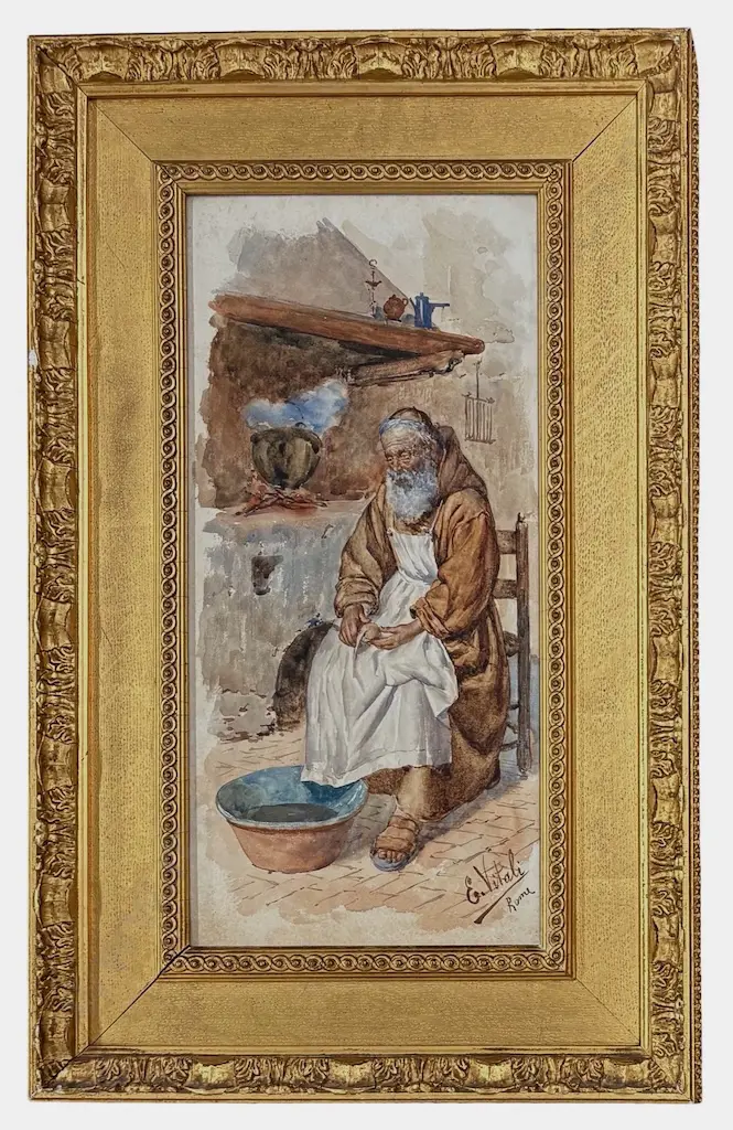 Eduard Vitali  - Portrait Study, watercolour on paper, 350x160mm Image 1++