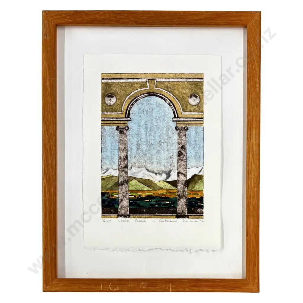 Sue Cooke - Classical Facade in Canterbury 1996, IMP 13/14 on paper, 270x185mm Image 1++
