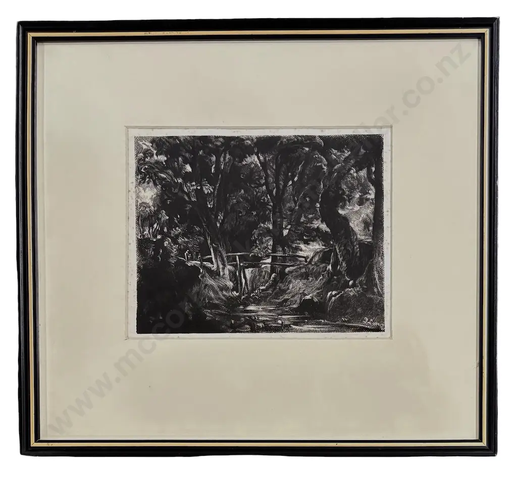 David Lucas (after John Constable) - A Dell, Helmingham Park, a very early progress proof mezzotint on paper, 150x190mm Image 1++