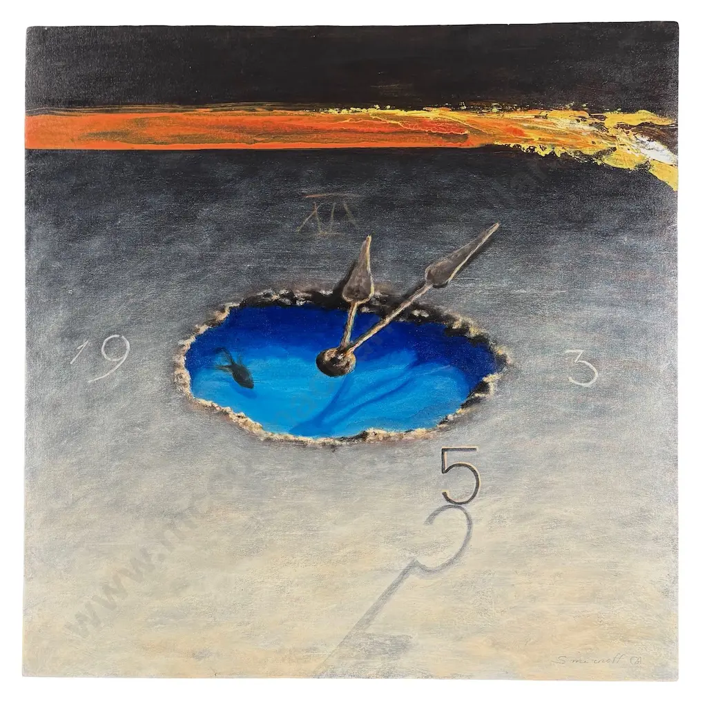 Smirnoff CA - Abstract Clock, oil on canvas, 750x750mm Image 1++