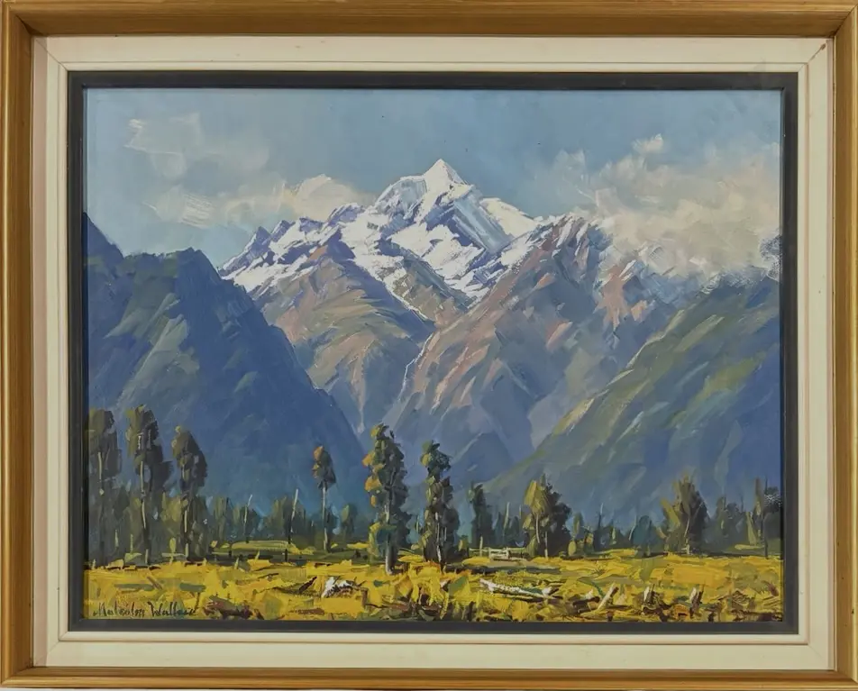 Malcolm Wallace - Mountain Scene, oil on board, 460x590mm Image 1++