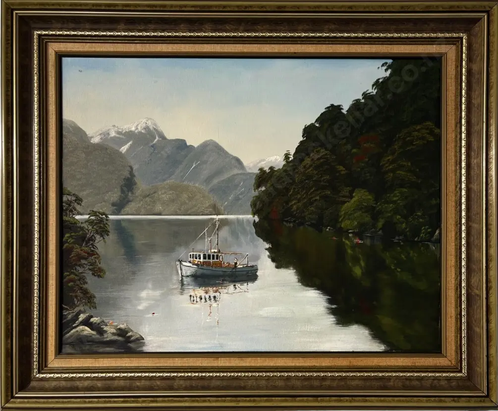 G Moffat - Oregon at Breaksea Sound, oil on canvas, 540x700mm Image 1++