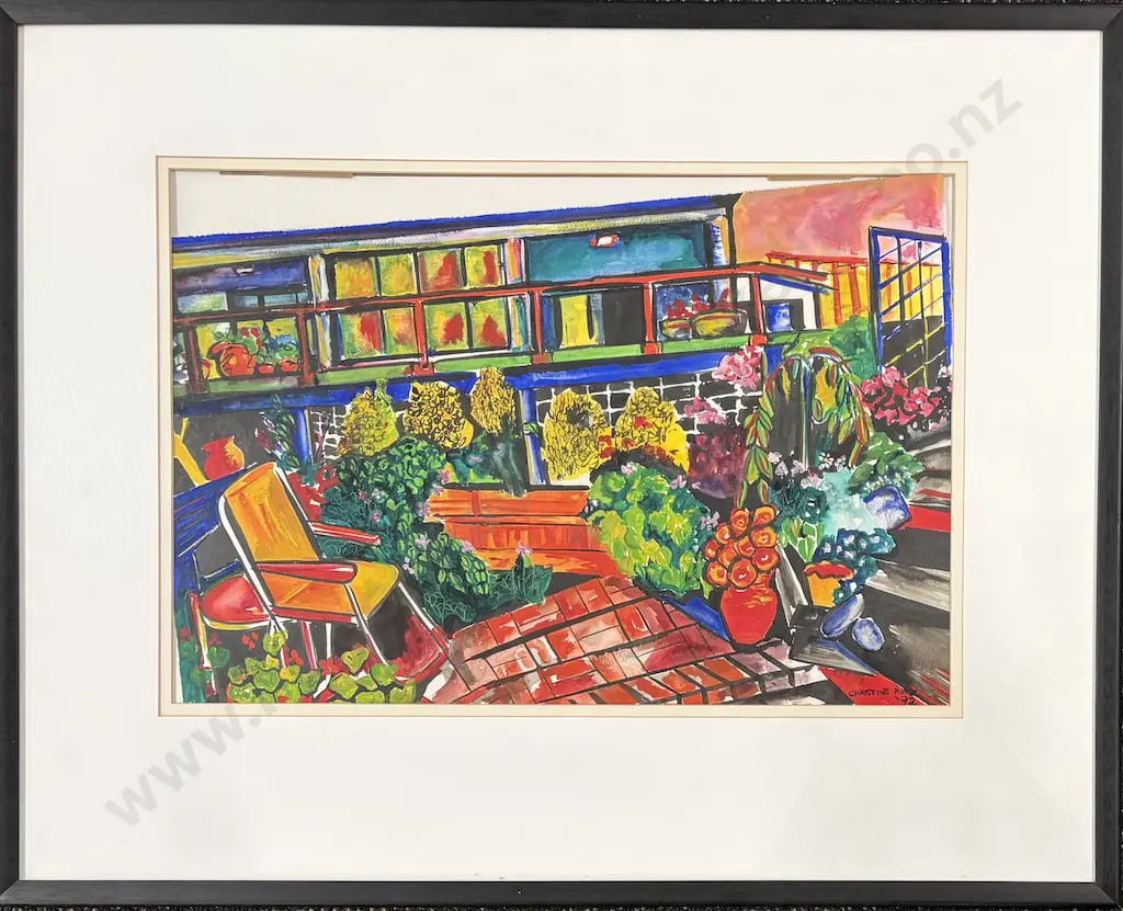 Christine King  - Christmas View of our House, 1992, mixed media on paper, 370x550mm Image 1++
