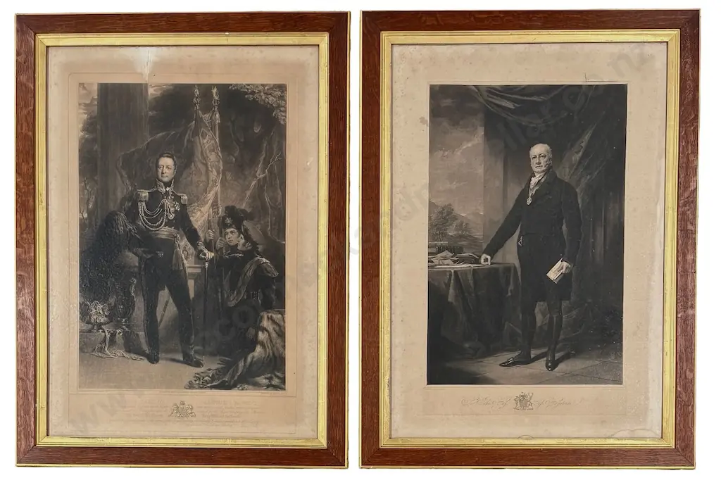 Two Oak and Gilt Framed Portraits - George, Earl of Dalhousie & Sir John Hay, 770x540mm  Image 1++