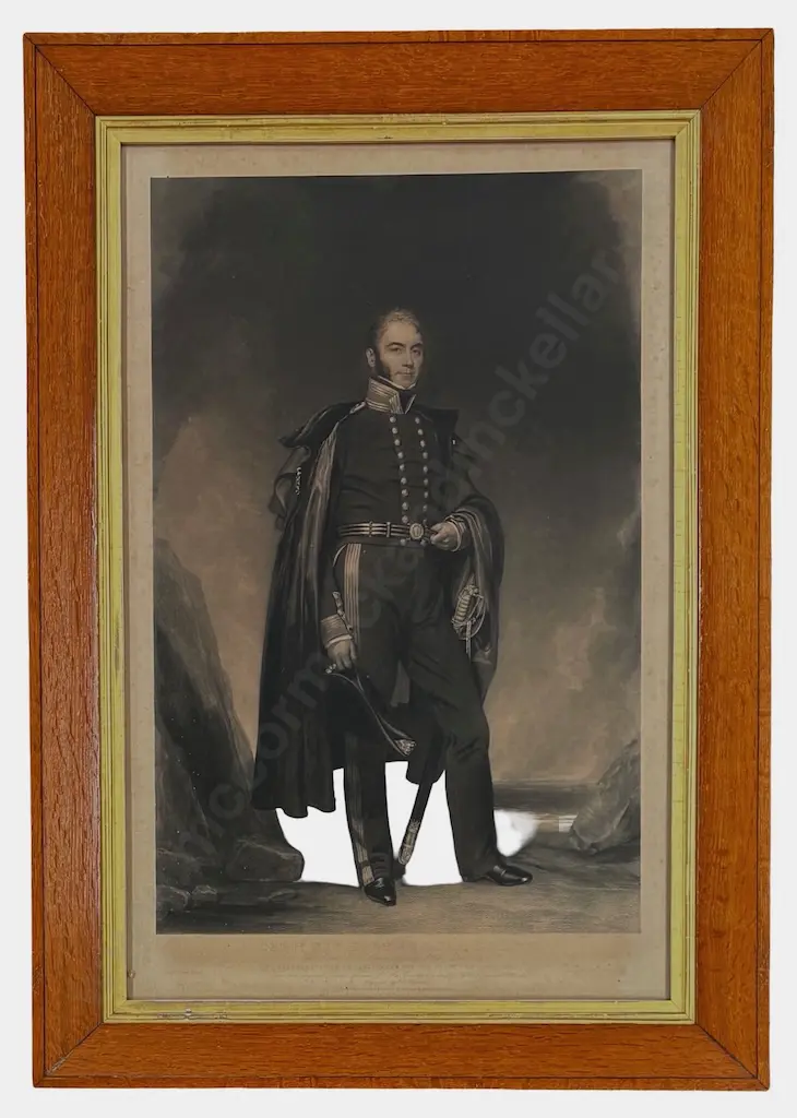 Oak and Gilt Framed Portrait - Captain Hon. William Gordon, 700x450mm Image 1++