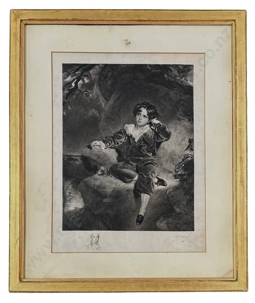 Charles Waltner - Master Lambton (The Red Boy), engraving on paper, 575x440mm Image 1++