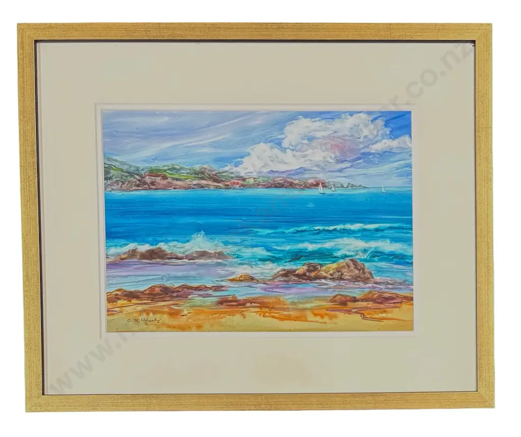 Cheryl McElfresh - Sailing Around Maui, mixed media on paper, 255x355mm Image 1++