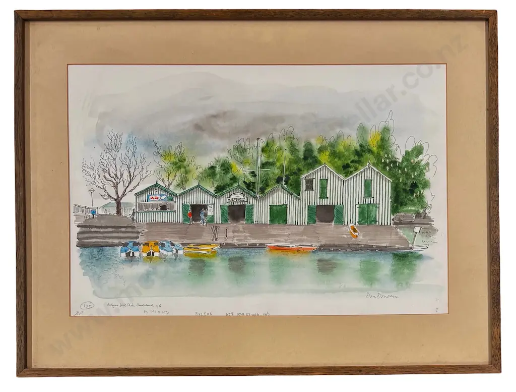 Don Donovan - Antigua Boat Sheds, Christchurch, AP 11/86, 350x530mm Image 1++