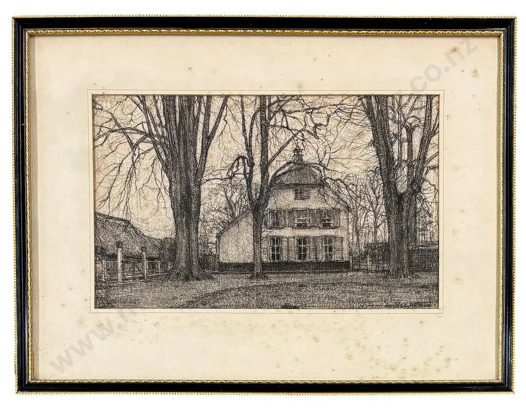 Jan Bogaerts - Landhuis "Rustenburg", graphite on paper, 170x275mm Image 1++