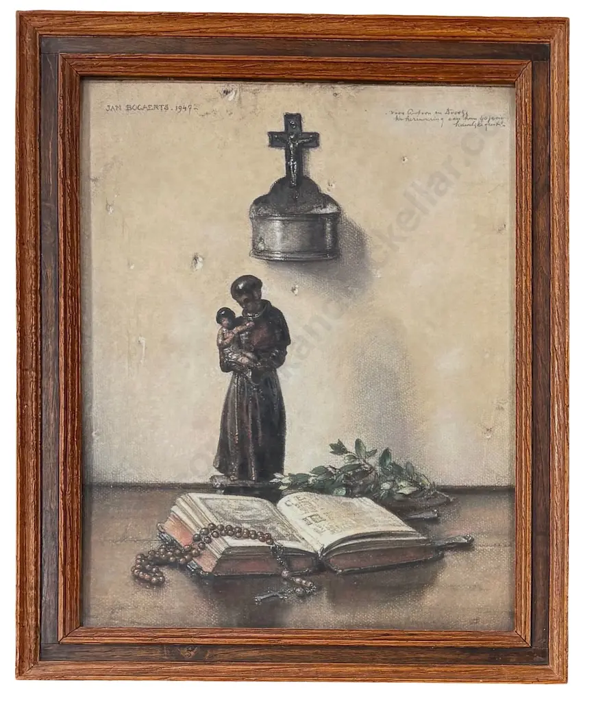 Jan Bogaerts - Religious Scene, 1947, pastel on paper, 380x295mm Image 1++