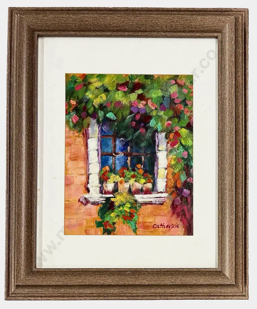 Catherine - Mediterranean Window Scene, oil on paper, 240x185mm Image 1++